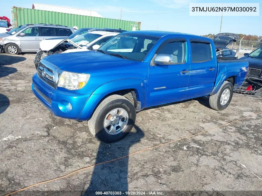 2007 Toyota Tacoma Double Cab Prerunner VIN: 3TMJU62N97M030092 Lot: 40703303