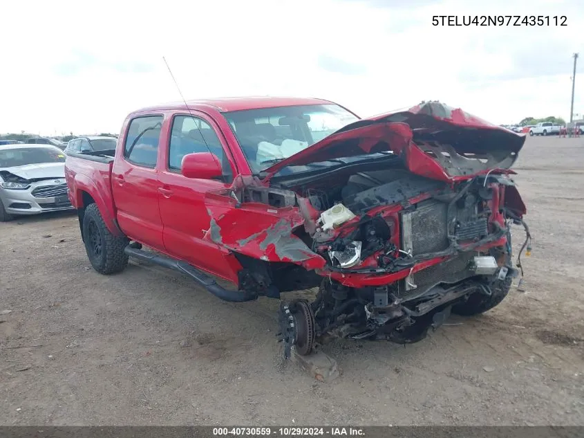 2007 Toyota Tacoma Double Cab VIN: 5TELU42N97Z435112 Lot: 40730559