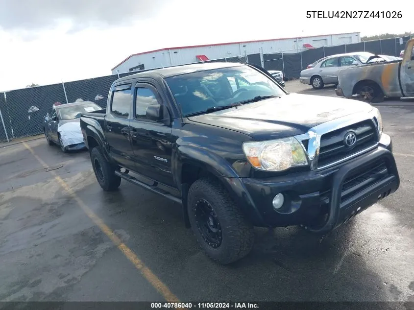 2007 Toyota Tacoma Base V6 VIN: 5TELU42N27Z441026 Lot: 40786040