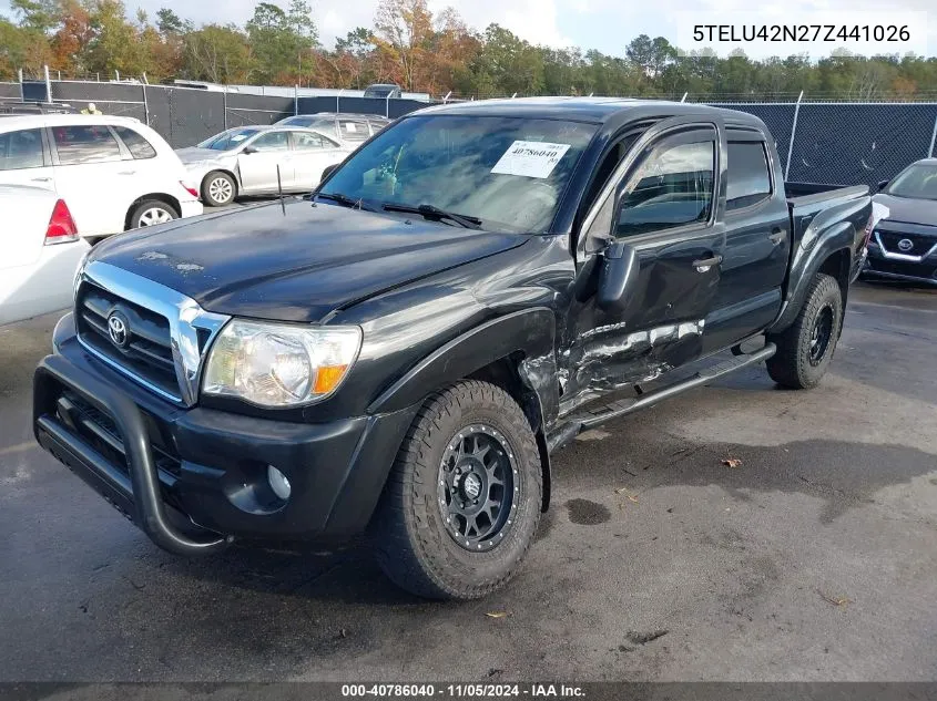 2007 Toyota Tacoma Base V6 VIN: 5TELU42N27Z441026 Lot: 40786040