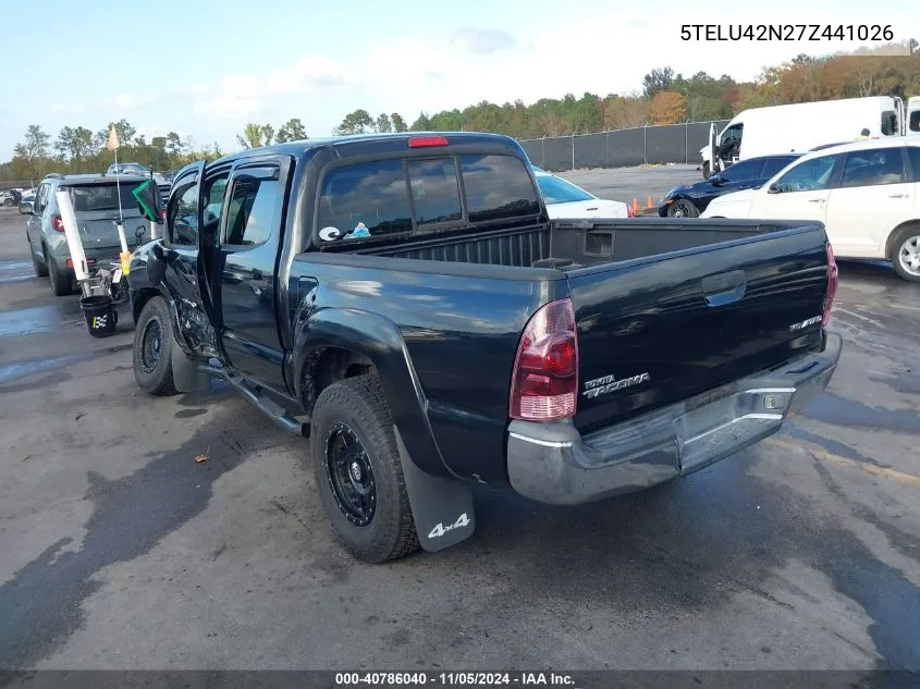 2007 Toyota Tacoma Base V6 VIN: 5TELU42N27Z441026 Lot: 40786040