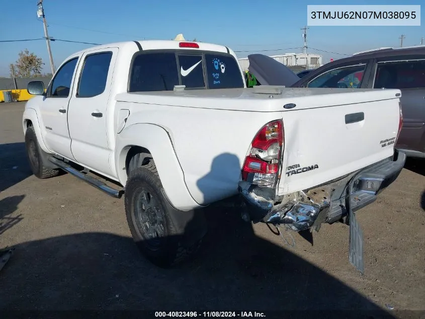 2007 Toyota Tacoma Double Cab Prerunner VIN: 3TMJU62N07M038095 Lot: 40823496