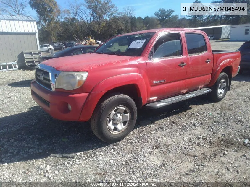 2007 Toyota Tacoma Prerunner V6 VIN: 3TMJU62N57M045494 Lot: 40848190