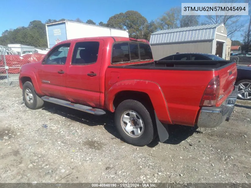 2007 Toyota Tacoma Prerunner V6 VIN: 3TMJU62N57M045494 Lot: 40848190