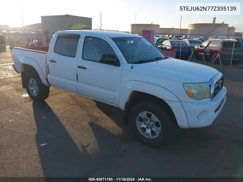 2007 Toyota Tacoma Prerunner V6 VIN: 5TEJU62N77Z335139 Lot: 40871180