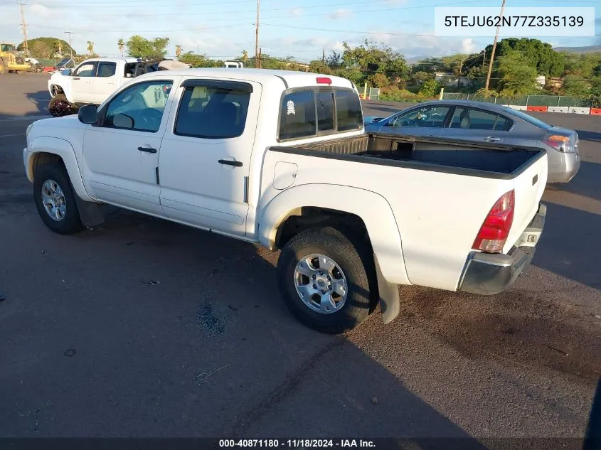 2007 Toyota Tacoma Prerunner V6 VIN: 5TEJU62N77Z335139 Lot: 40871180