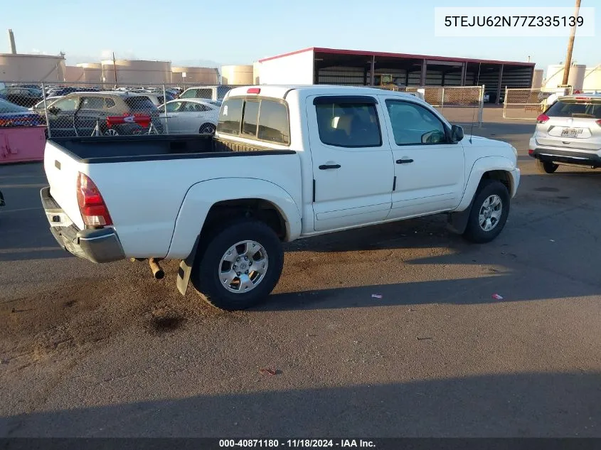 2007 Toyota Tacoma Prerunner V6 VIN: 5TEJU62N77Z335139 Lot: 40871180