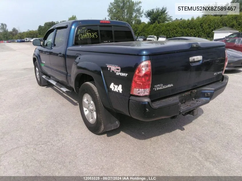 2008 Toyota Tacoma V6 VIN: 5TEMU52NX8Z589467 Lot: 12083325