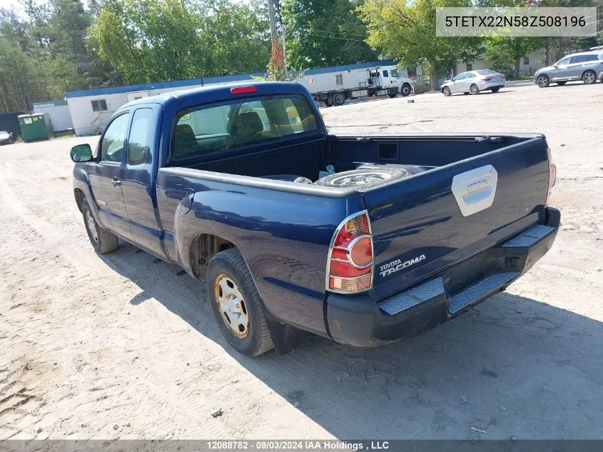 2008 Toyota Tacoma VIN: 5TETX22N58Z508196 Lot: 12088782