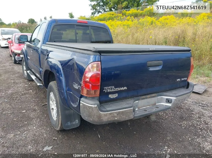 2008 Toyota Tacoma Access Cab VIN: 5TEUU42N68Z541619 Lot: 12091977