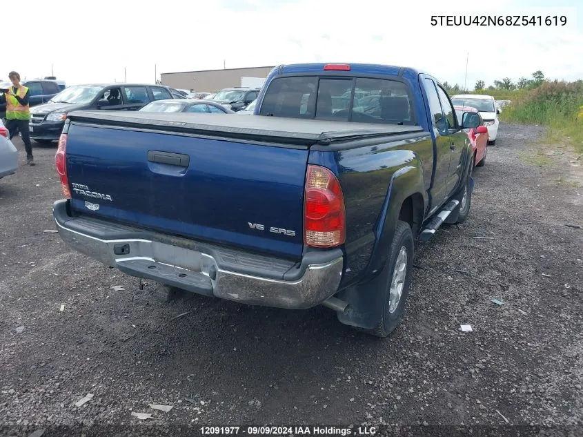 2008 Toyota Tacoma Access Cab VIN: 5TEUU42N68Z541619 Lot: 12091977