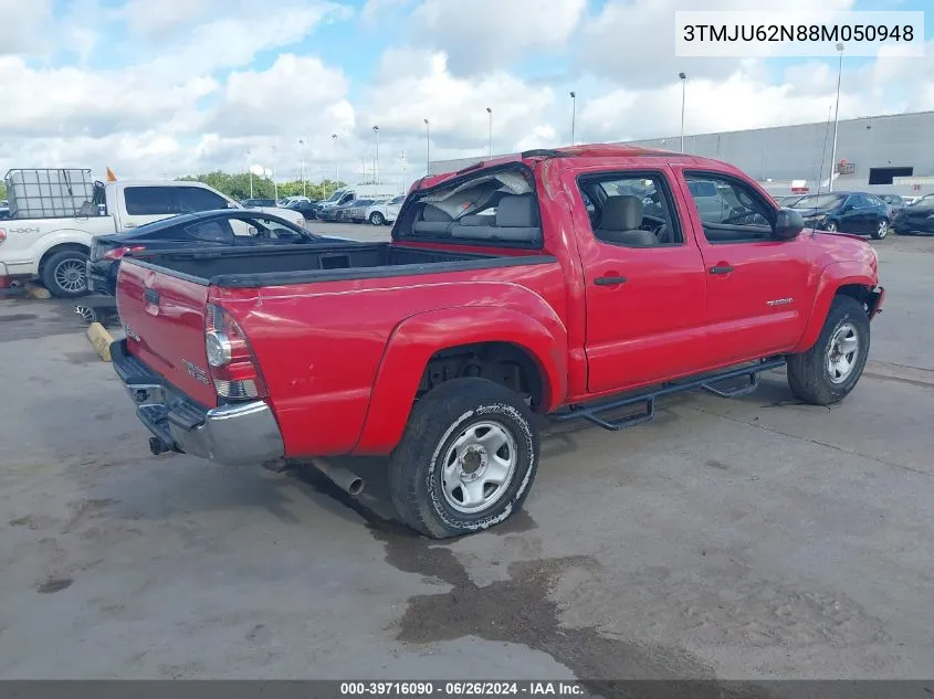 2008 Toyota Tacoma Prerunner V6 VIN: 3TMJU62N88M050948 Lot: 39716090