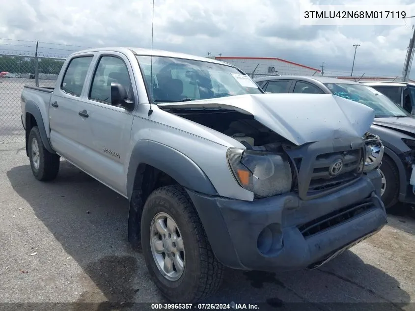 2008 Toyota Tacoma Base V6 VIN: 3TMLU42N68M017119 Lot: 39965357