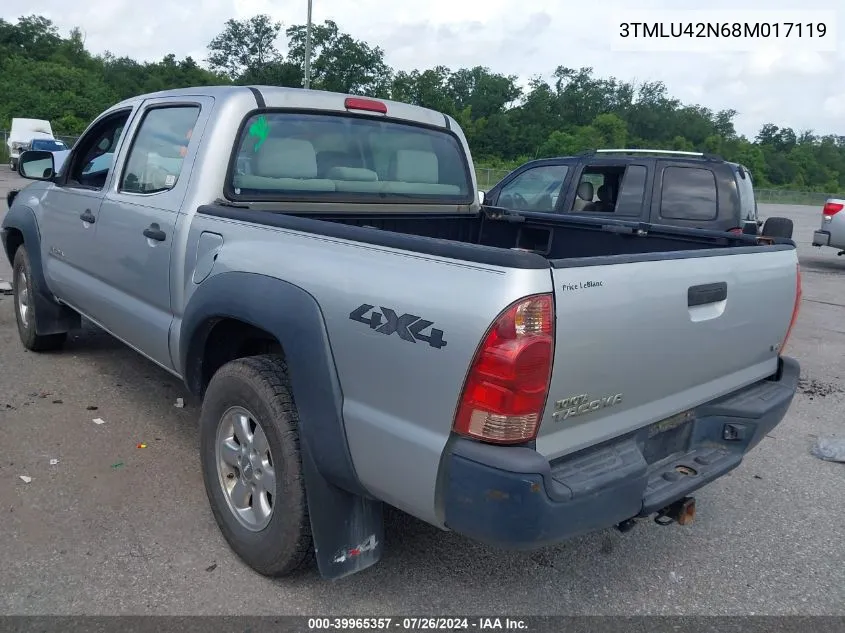 3TMLU42N68M017119 2008 Toyota Tacoma Base V6