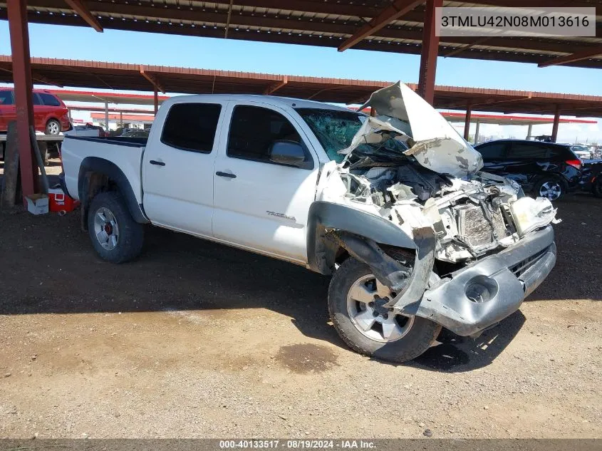 2008 Toyota Tacoma Base V6 VIN: 3TMLU42N08M013616 Lot: 40133517