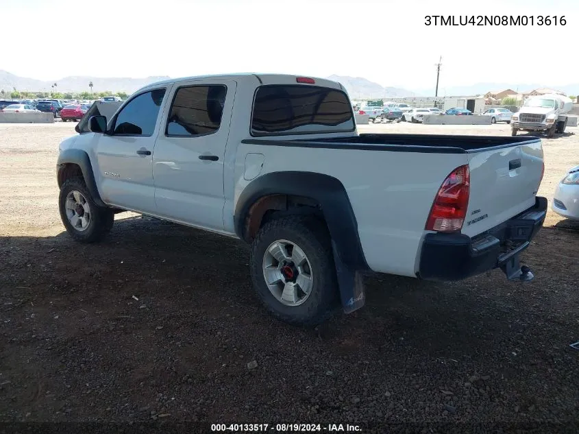 2008 Toyota Tacoma Base V6 VIN: 3TMLU42N08M013616 Lot: 40133517