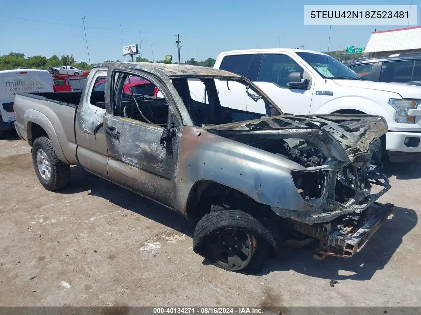 2008 Toyota Tacoma Base V6 VIN: 5TEUU42N18Z523481 Lot: 40134271