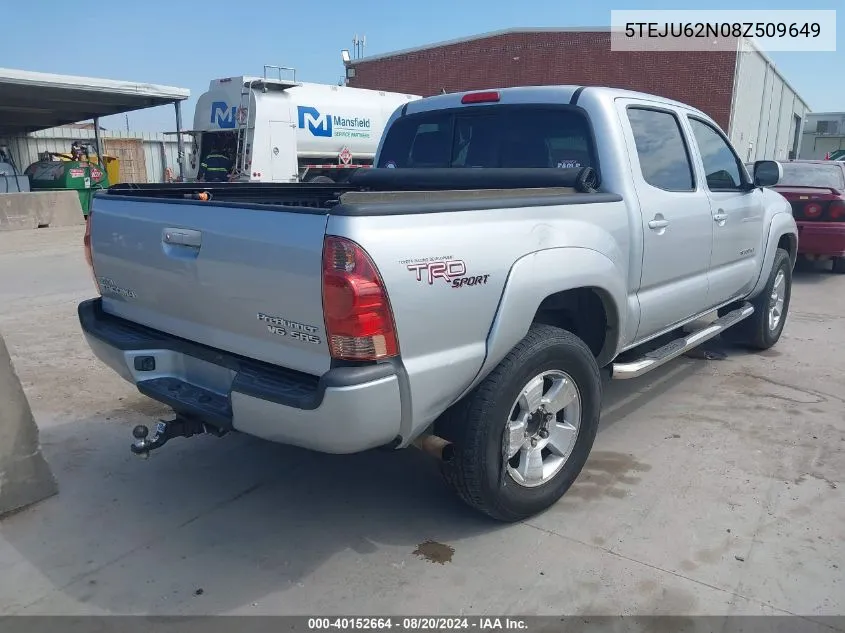 5TEJU62N08Z509649 2008 Toyota Tacoma Prerunner V6