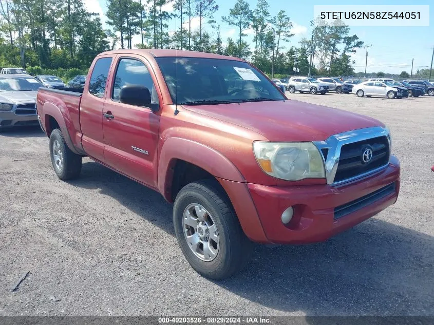 2008 Toyota Tacoma Prerunner V6 VIN: 5TETU62N58Z544051 Lot: 40203526