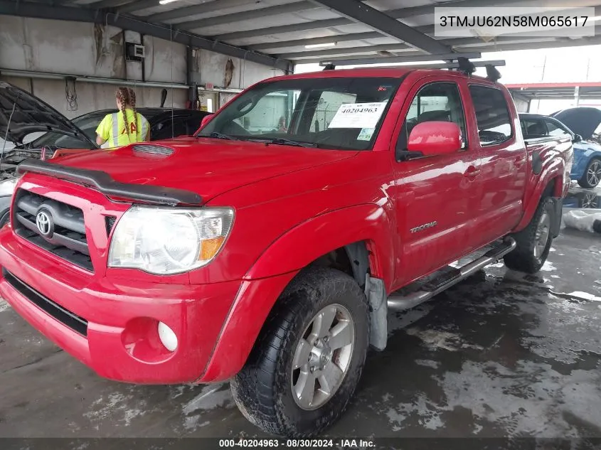 2008 Toyota Tacoma Prerunner V6 VIN: 3TMJU62N58M065617 Lot: 40684733