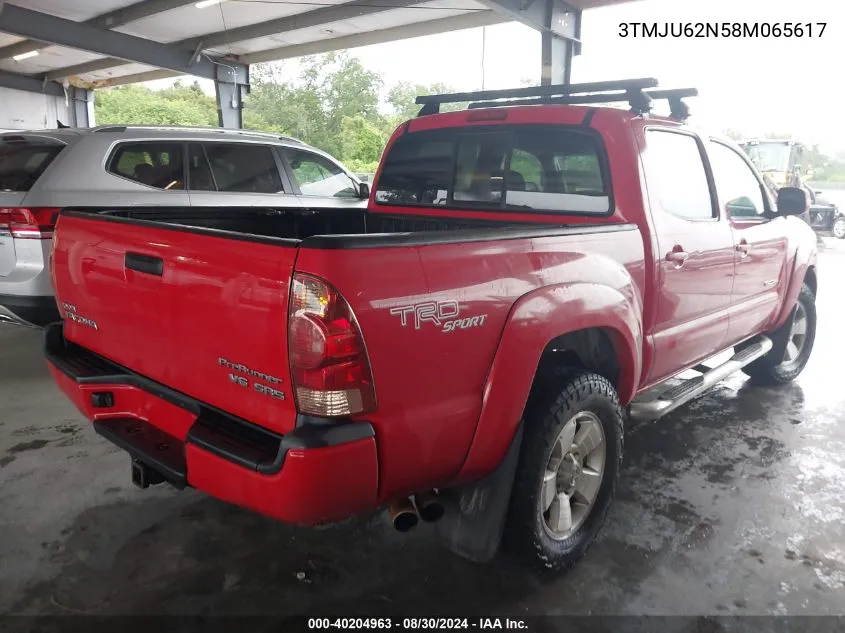 2008 Toyota Tacoma Prerunner V6 VIN: 3TMJU62N58M065617 Lot: 40684733