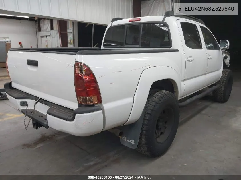 2008 Toyota Tacoma Base V6 VIN: 5TELU42N68Z529840 Lot: 40206105