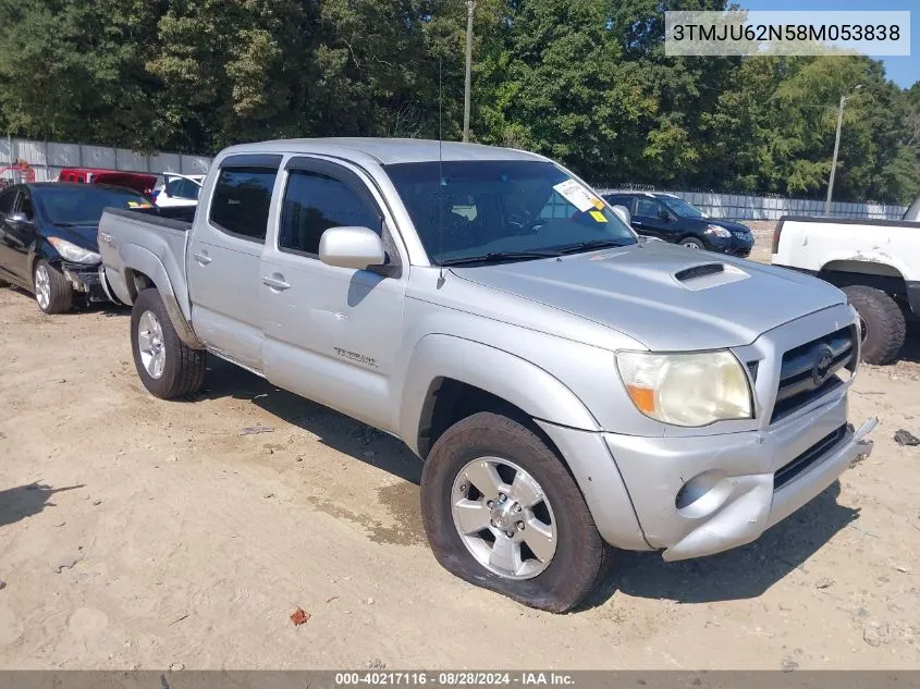 2008 Toyota Tacoma Prerunner V6 VIN: 3TMJU62N58M053838 Lot: 40217116