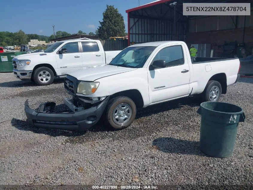 2008 Toyota Tacoma VIN: 5TENX22NX8Z478704 Lot: 40227998