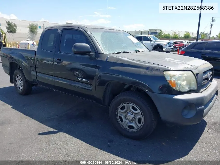 2008 Toyota Tacoma VIN: 5TETX22N28Z568386 Lot: 40230944