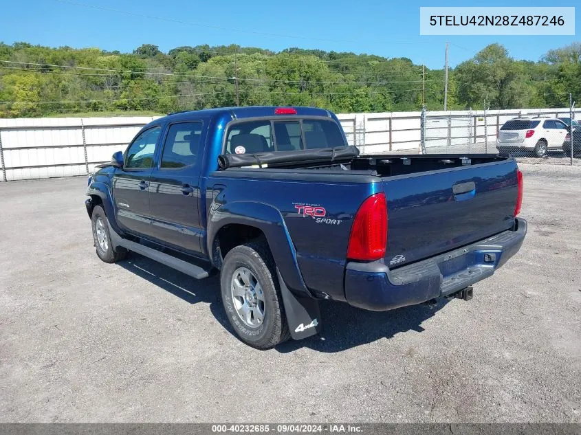 2008 Toyota Tacoma Double Cab VIN: 5TELU42N28Z487246 Lot: 40232685