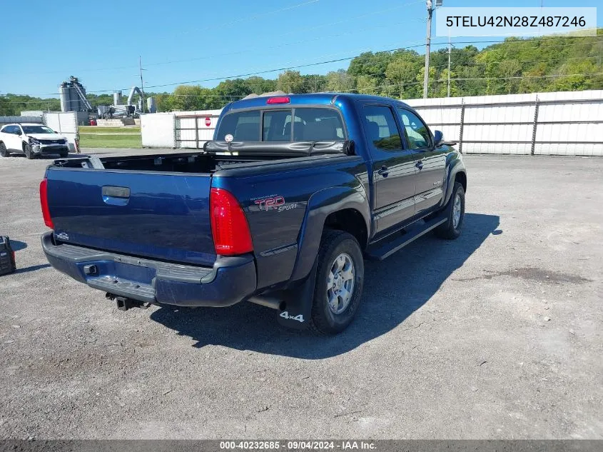 2008 Toyota Tacoma Double Cab VIN: 5TELU42N28Z487246 Lot: 40232685