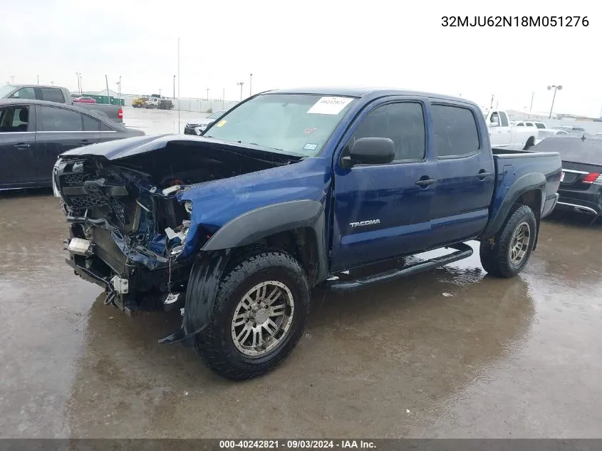 2008 Toyota Tacoma VIN: 32MJU62N18M051276 Lot: 40242821