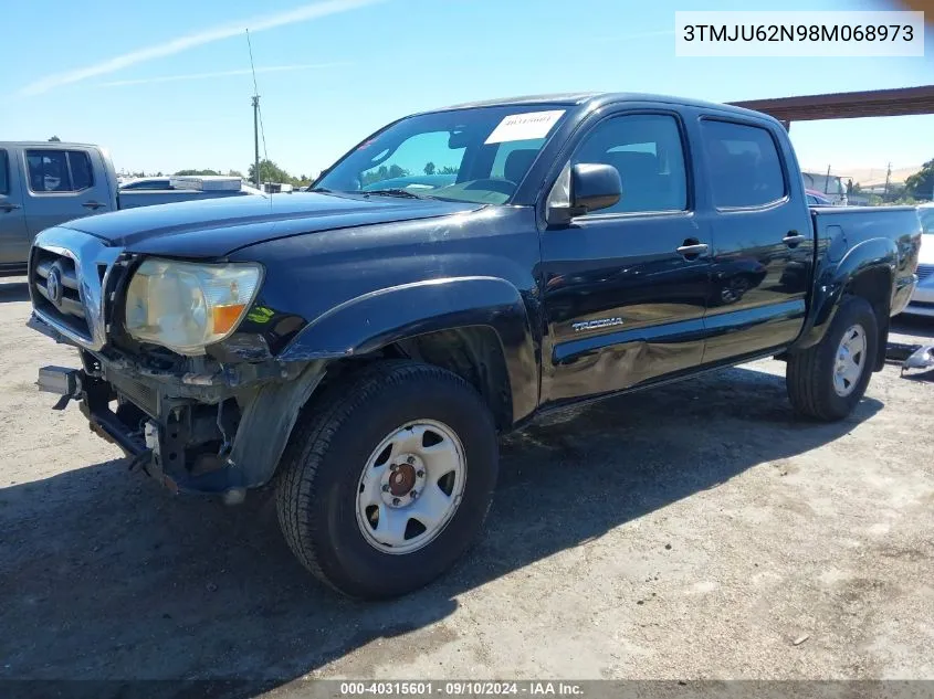 2008 Toyota Tacoma Prerunner V6 VIN: 3TMJU62N98M068973 Lot: 40315601