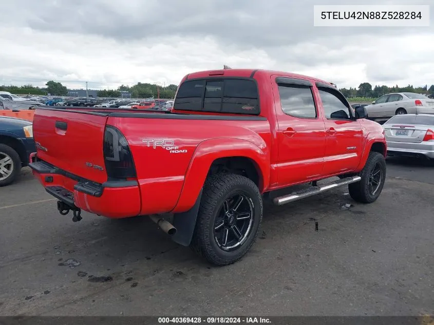 2008 Toyota Tacoma Base V6 VIN: 5TELU42N88Z528284 Lot: 40369428