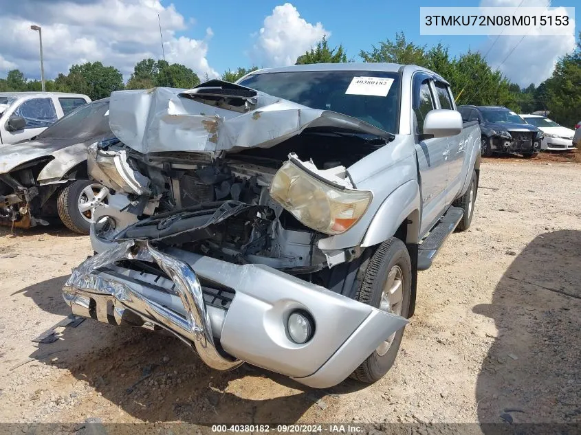 2008 Toyota Tacoma Prerunner V6 VIN: 3TMKU72N08M015153 Lot: 40380182