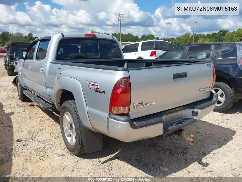 2008 Toyota Tacoma Prerunner V6 VIN: 3TMKU72N08M015153 Lot: 40380182