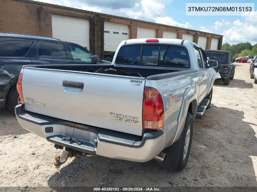 2008 Toyota Tacoma Prerunner V6 VIN: 3TMKU72N08M015153 Lot: 40380182