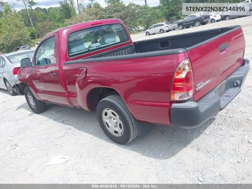 2008 Toyota Tacoma VIN: 5TENX22N38Z544896 Lot: 40382816