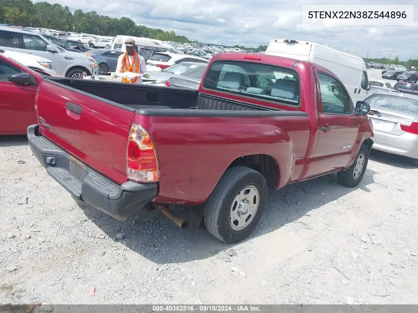 2008 Toyota Tacoma VIN: 5TENX22N38Z544896 Lot: 40382816