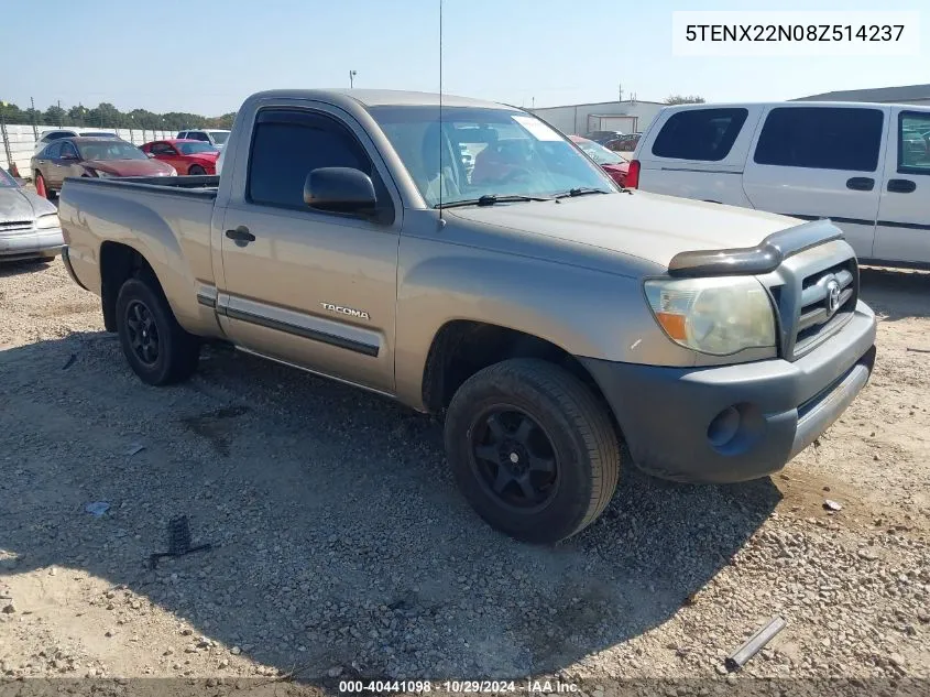 2008 Toyota Tacoma VIN: 5TENX22N08Z514237 Lot: 40441098