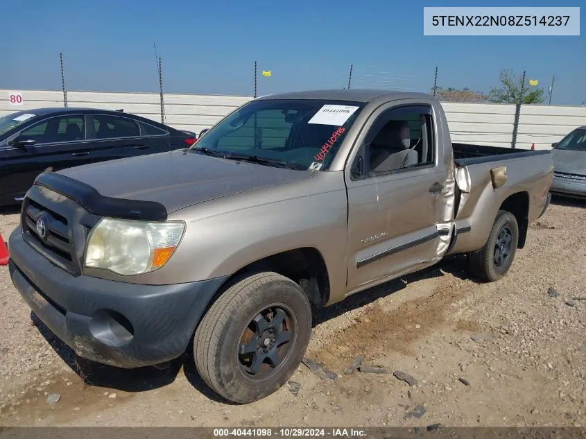 2008 Toyota Tacoma VIN: 5TENX22N08Z514237 Lot: 40441098