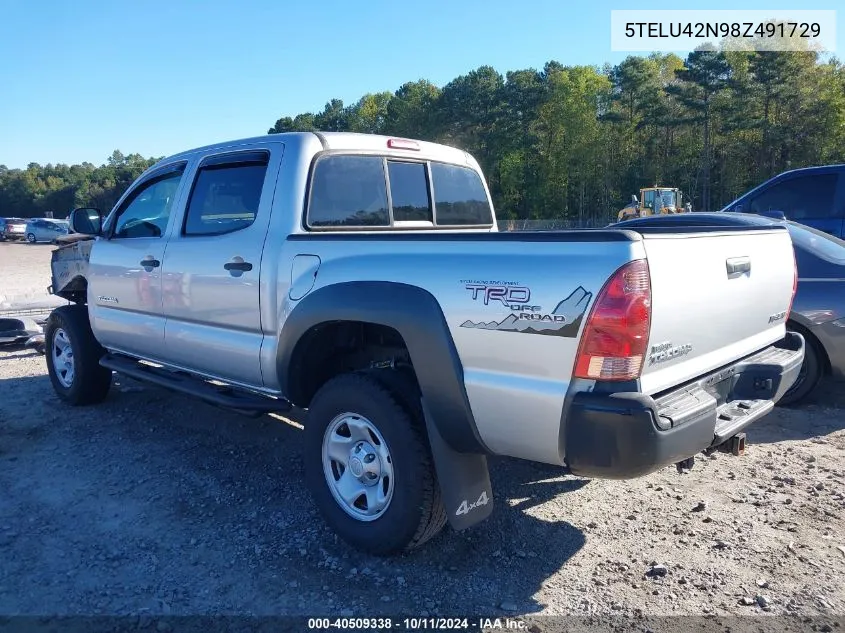 2008 Toyota Tacoma Base V6 VIN: 5TELU42N98Z491729 Lot: 40509338