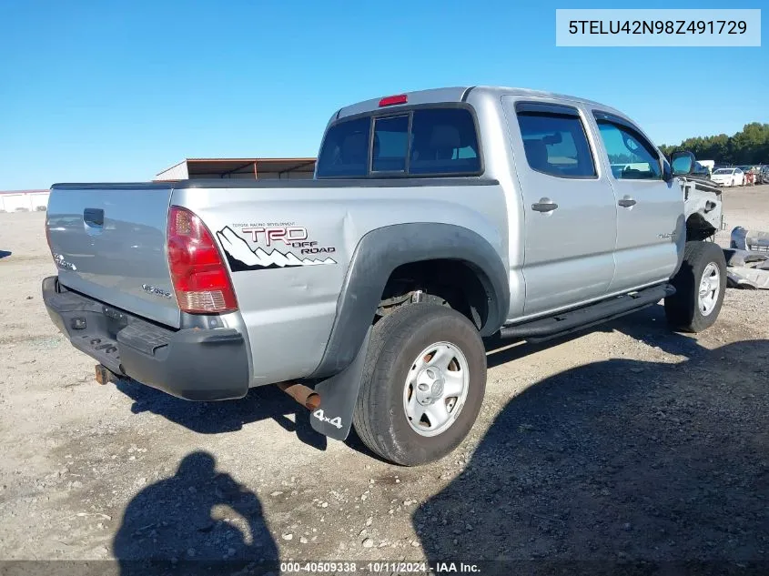 2008 Toyota Tacoma Base V6 VIN: 5TELU42N98Z491729 Lot: 40509338