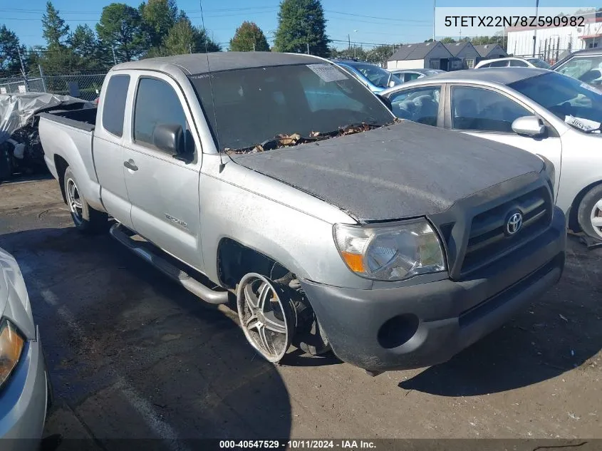 2008 Toyota Tacoma VIN: 5TETX22N78Z590982 Lot: 40547529