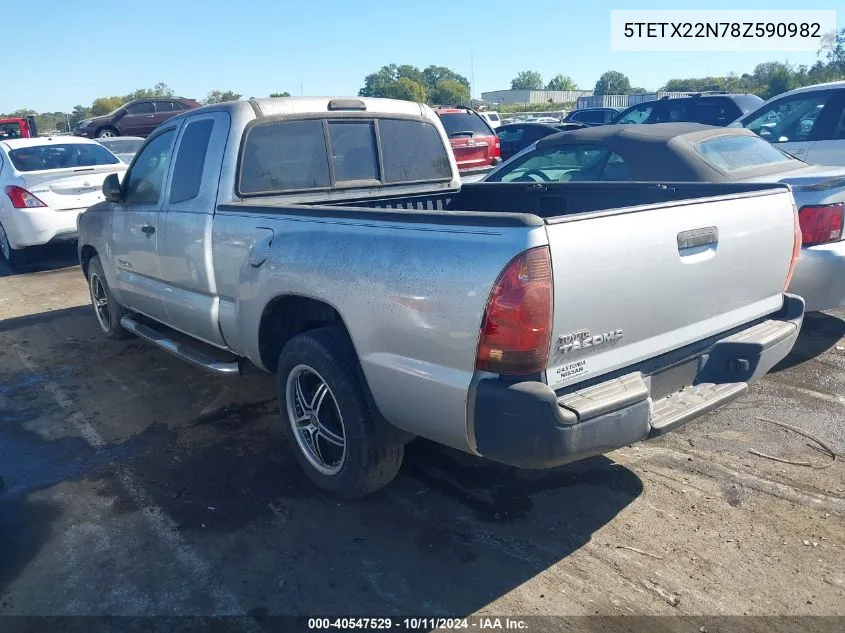 2008 Toyota Tacoma VIN: 5TETX22N78Z590982 Lot: 40547529