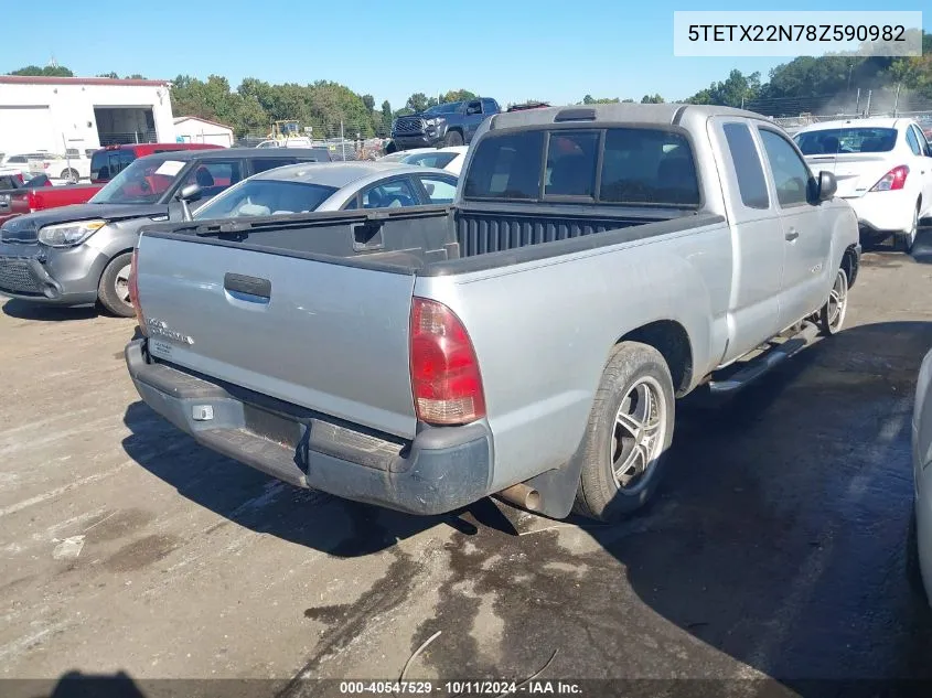 2008 Toyota Tacoma VIN: 5TETX22N78Z590982 Lot: 40547529