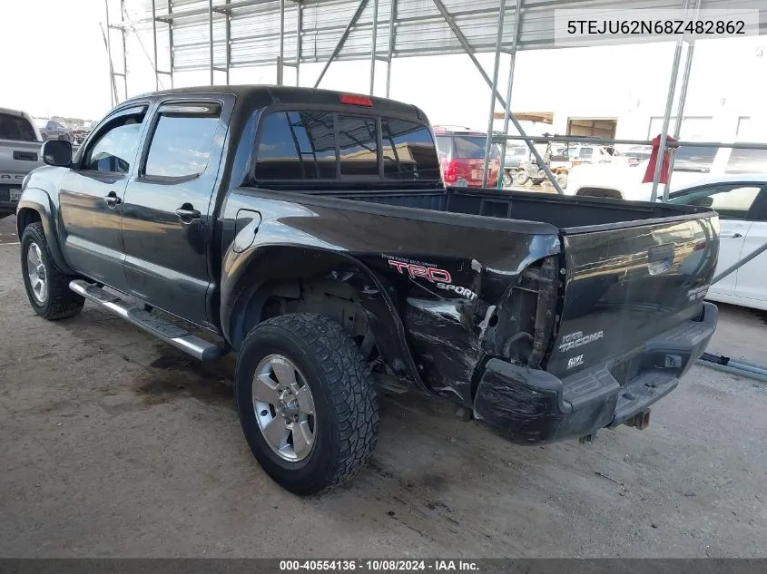 2008 Toyota Tacoma Prerunner V6 VIN: 5TEJU62N68Z482862 Lot: 40554136