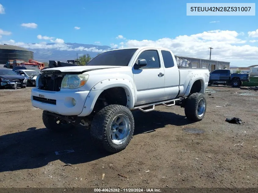 2008 Toyota Tacoma Base V6 VIN: 5TEUU42N28Z531007 Lot: 40625282