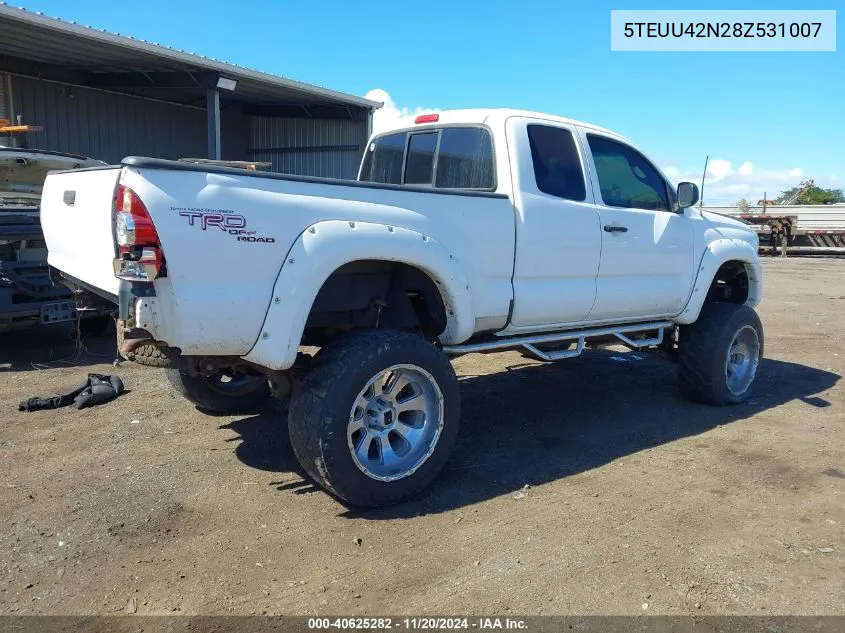 2008 Toyota Tacoma Base V6 VIN: 5TEUU42N28Z531007 Lot: 40625282