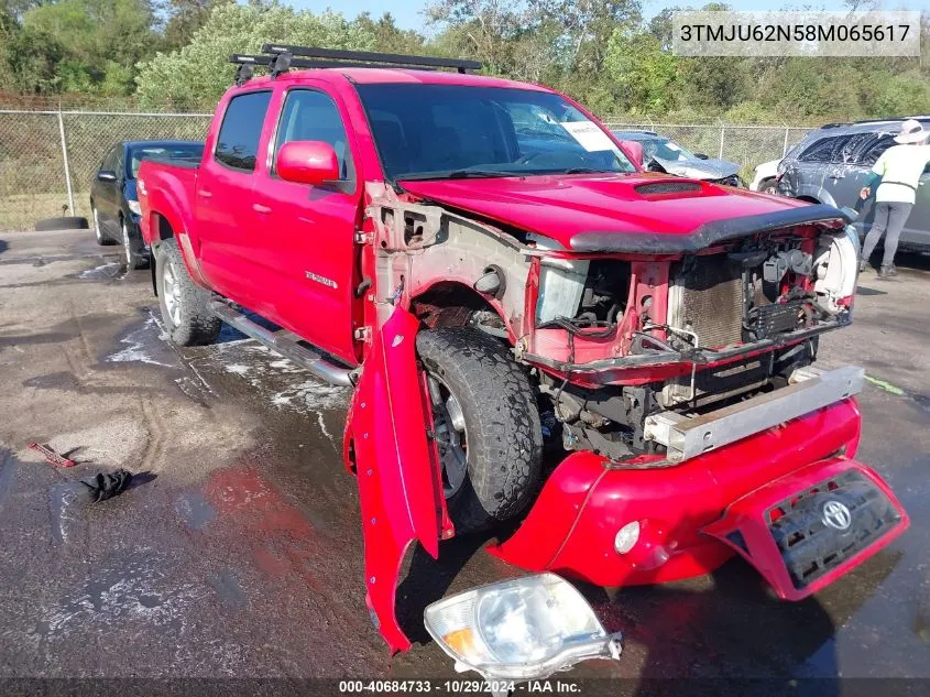 2008 Toyota Tacoma Prerunner V6 VIN: 3TMJU62N58M065617 Lot: 40684733